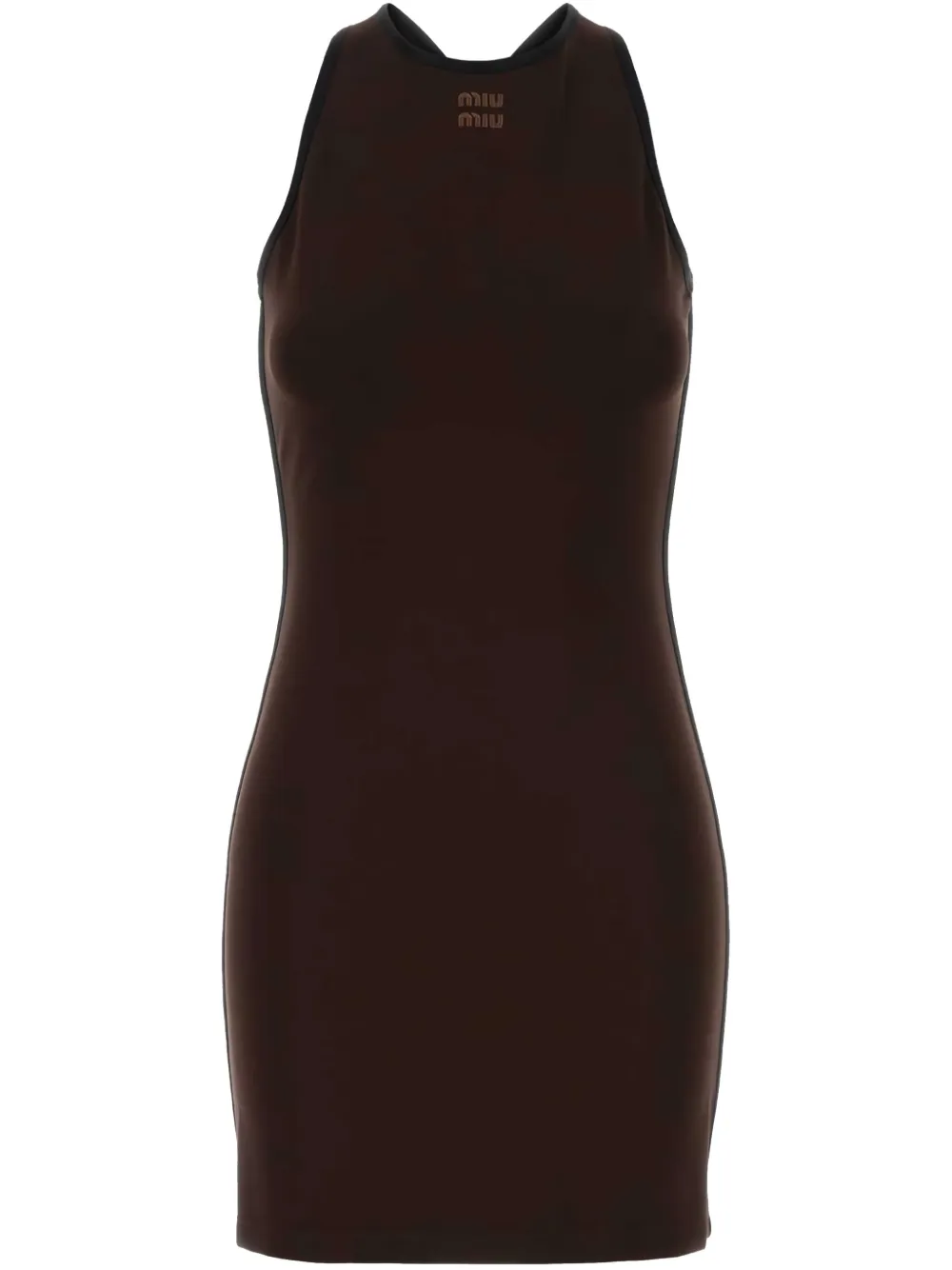 Miu Mini-jurk met open rug Bruin