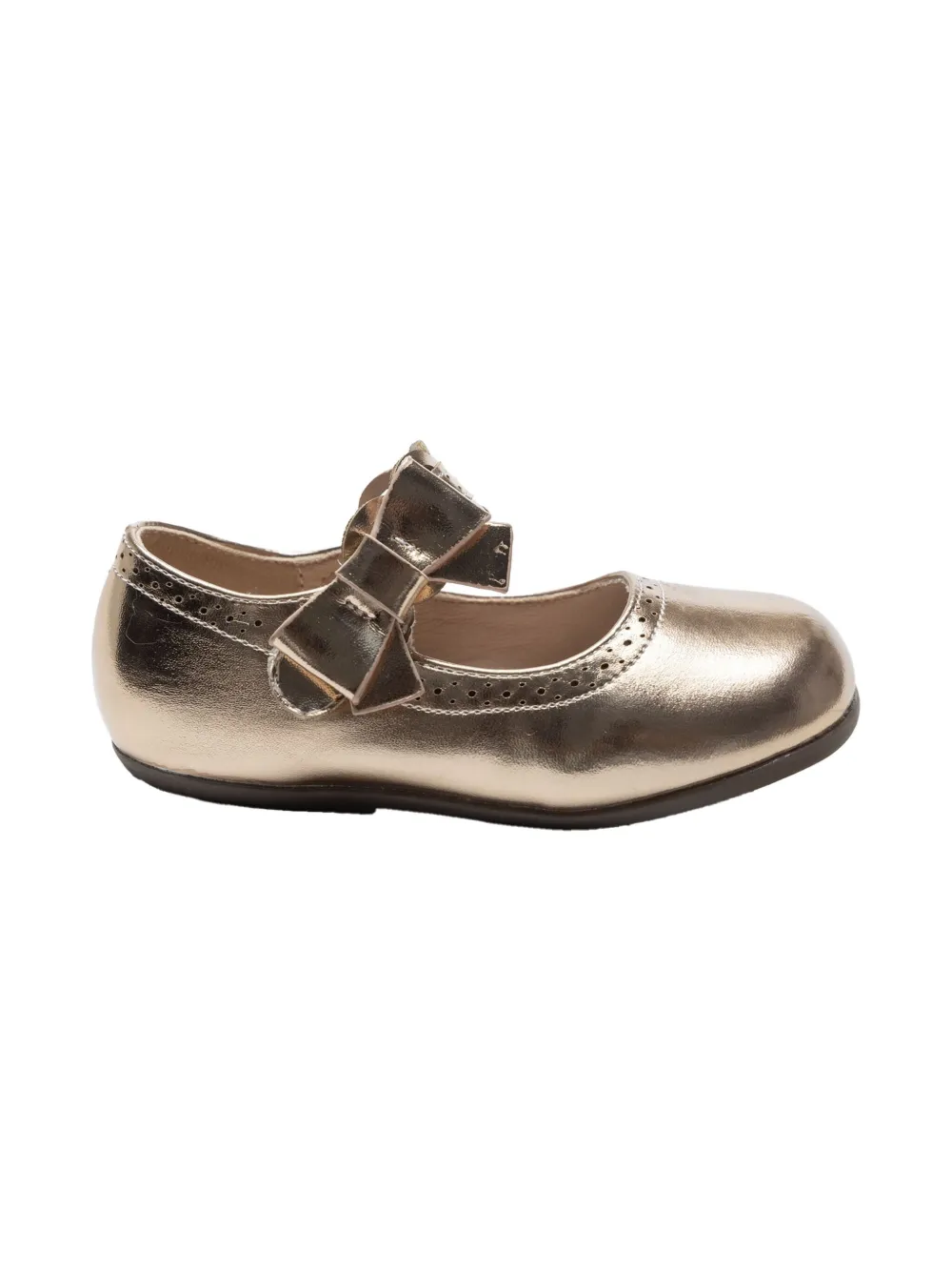 Tulleen bow-detail ballerina shoes Gold