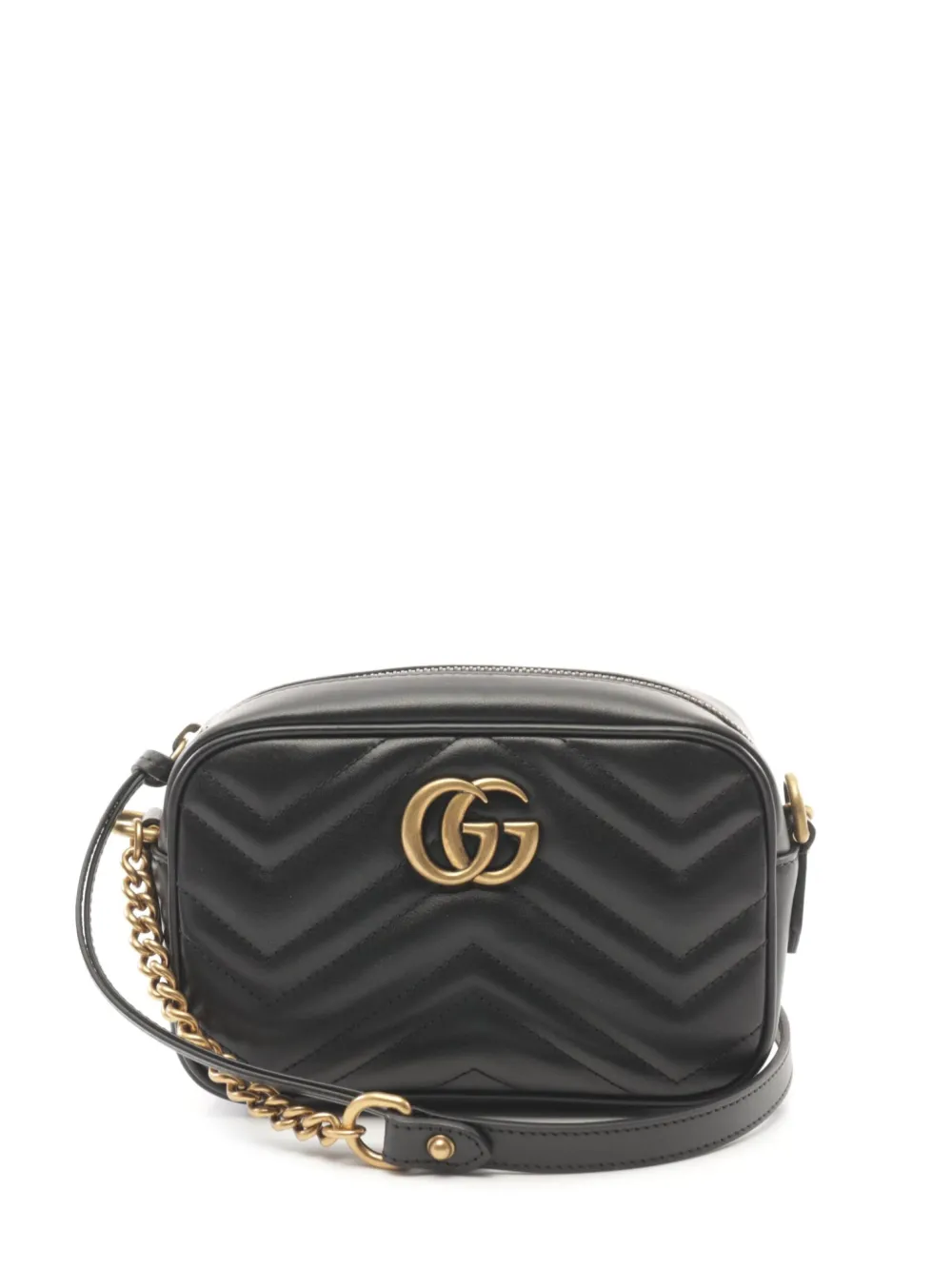 Gucci Pre-Owned 2020s GGマーモント ショルダーバッグ - ブラック Gucci Pre-Owned 2020s GGマーモント ショルダーバッグ - ブラック