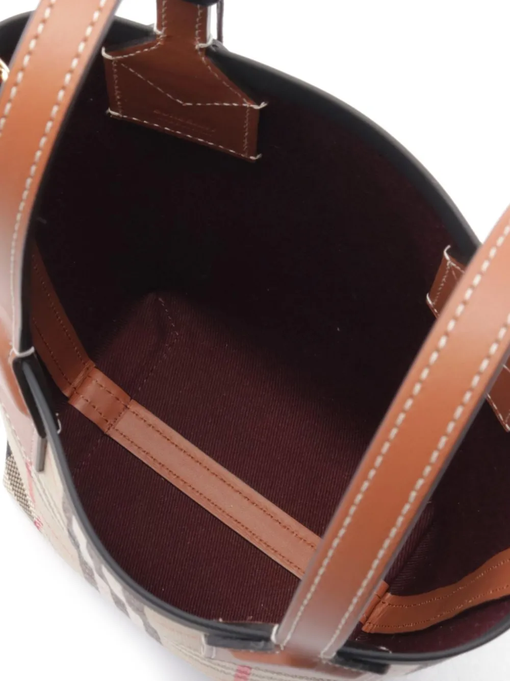 Pre-owned Burberry 2020s Mini London Bucket Bag In Neutrals