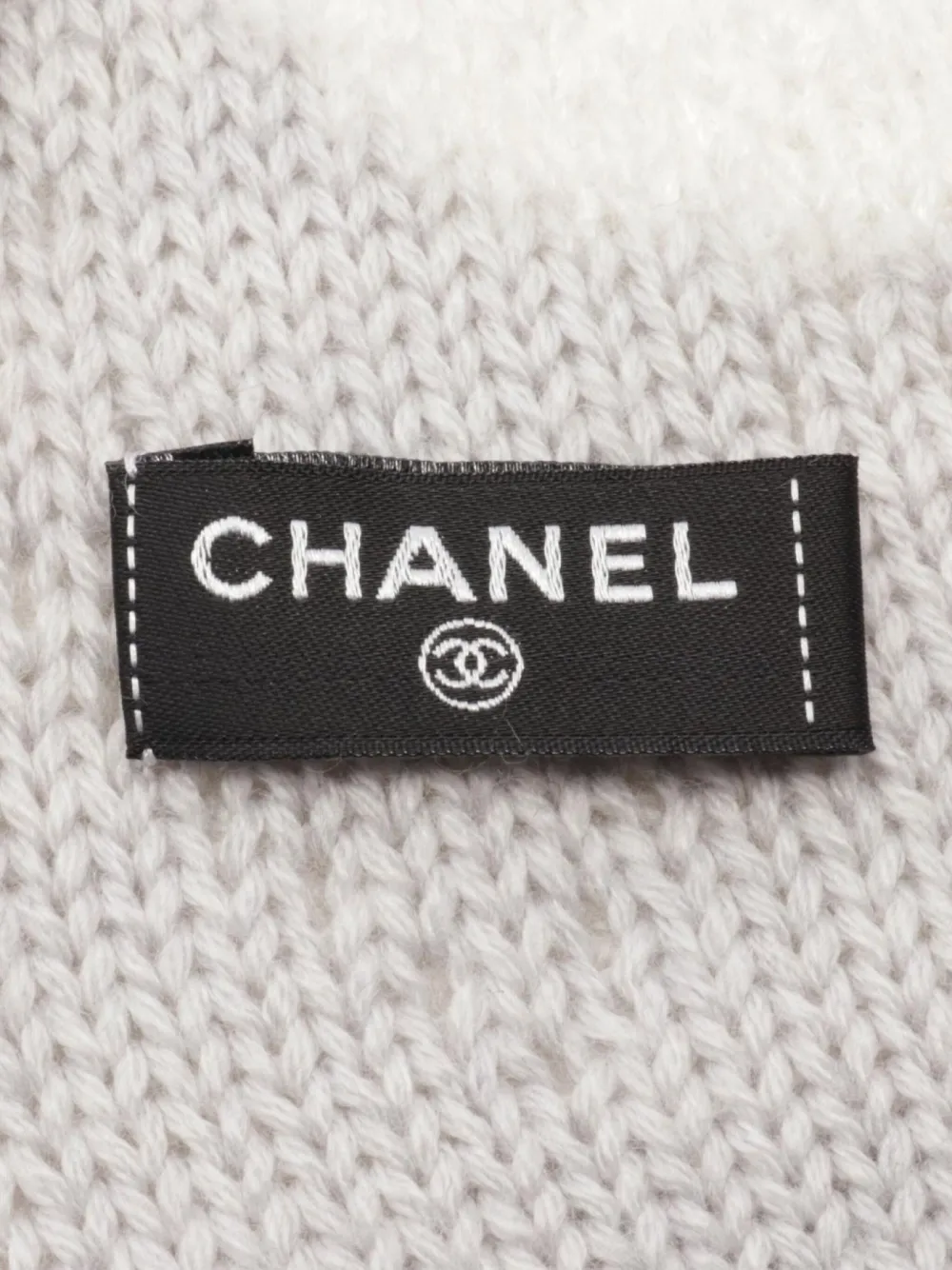 CHANEL Pre-Owned 1986-1988 logo-intarsia scarf - Grijs