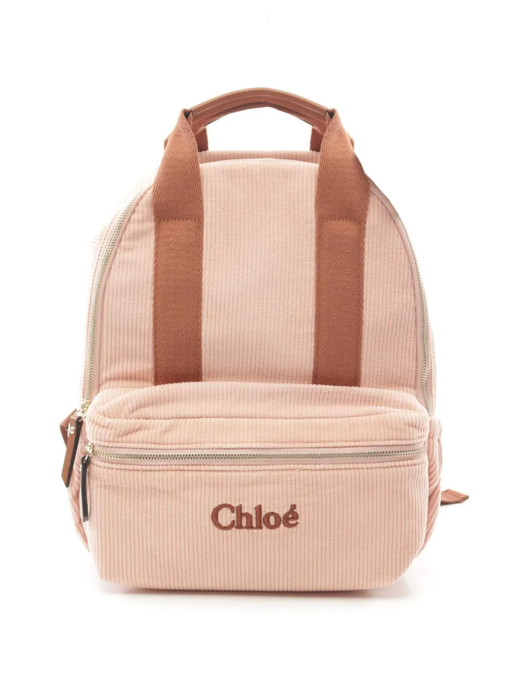 Pre-owned Chloé 2020s Logo-embroidered Backpack In Pink
