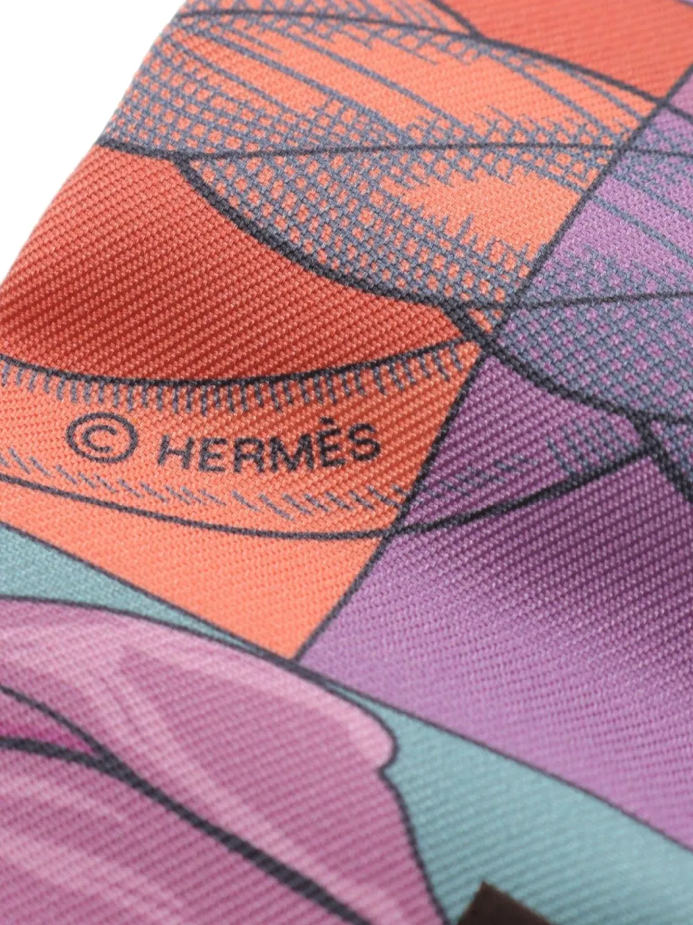 Hermès Pre-Owned 2010s Twilly Cavalleria D'Etriers scarf - Blauw