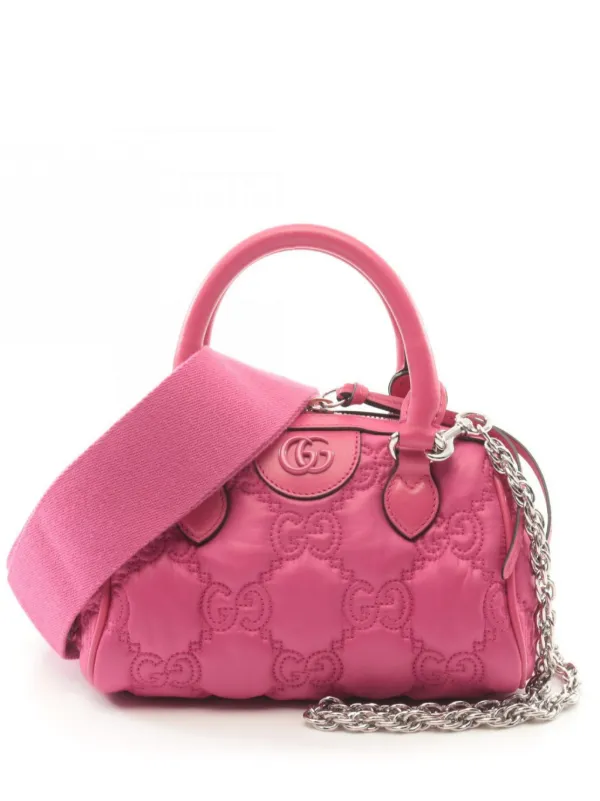 Gucci Pre-Owned 2010 Quilted GG Monogram Handbag Pink