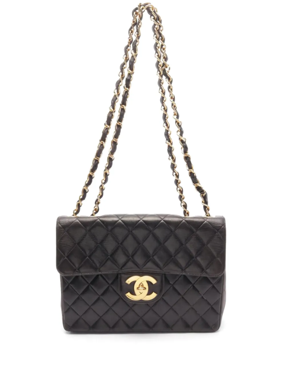 CHANEL Pre-Owned 1994-1996 ラージ クラシック フラップ ショルダーバッグ - ブラック CHANEL Pre-Owned 1994-1996 ラージ クラシック フラップ ショルダーバッグ - ブラック