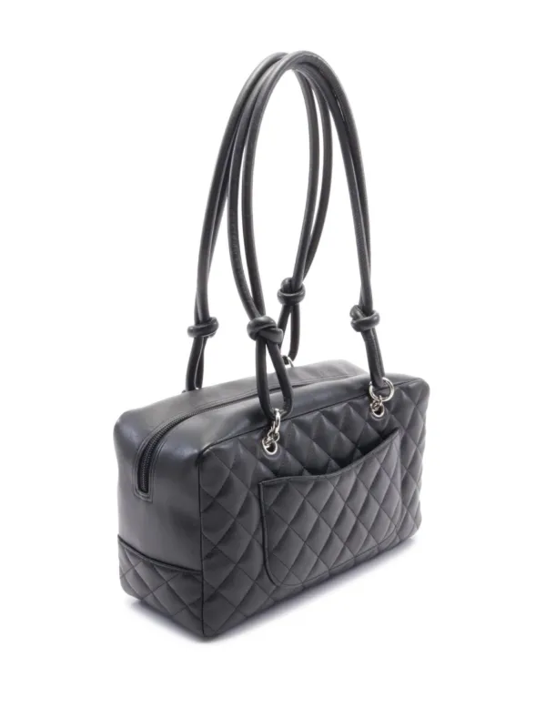 CHANEL Pre-Owned 2005-2006 Cambon Line Bowling Bag Black