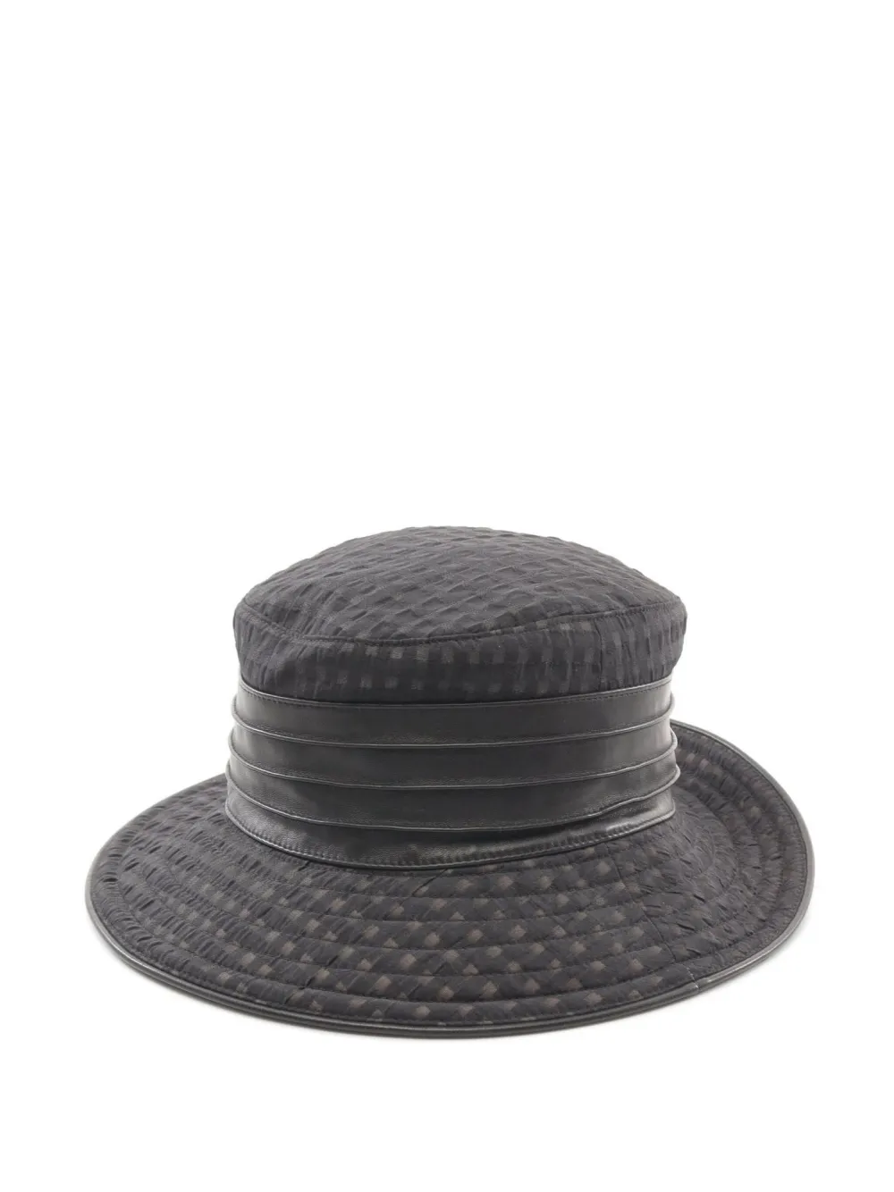 Hermès Pre-Owned 2010s woven-check hat - Zwart