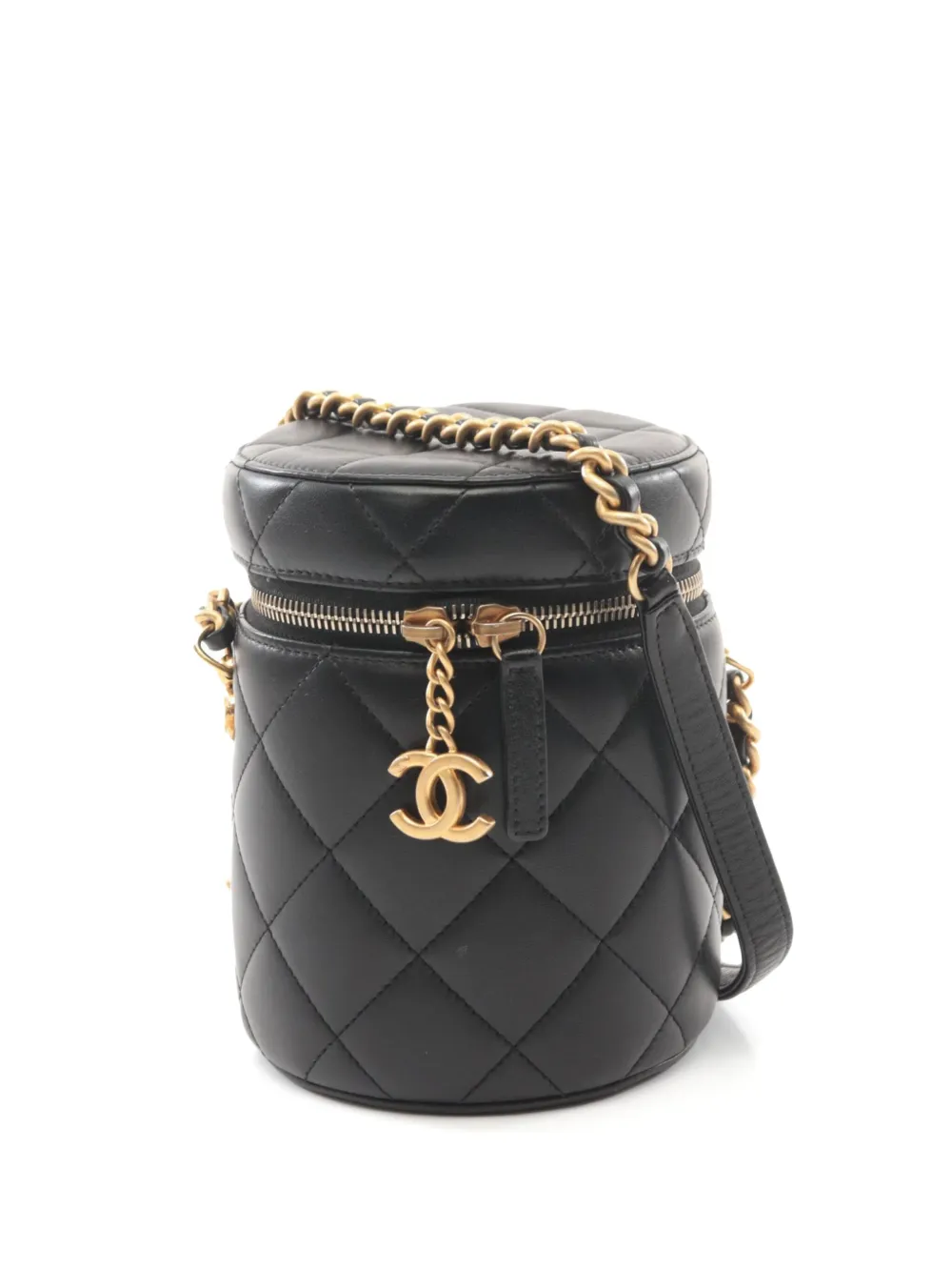 CHANEL Pre-Owned 2021 マトラッセ バニティ ショルダーバッグ - ブラック CHANEL Pre-Owned 2021 マトラッセ バニティ ショルダーバッグ - ブラック