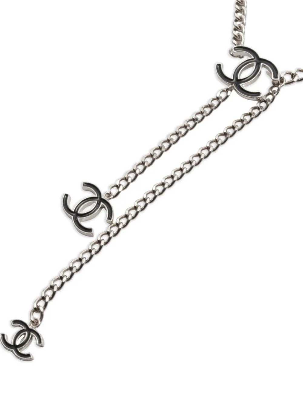 CHANEL Pre-Owned 1986-1988 CC chain belt - Zilver