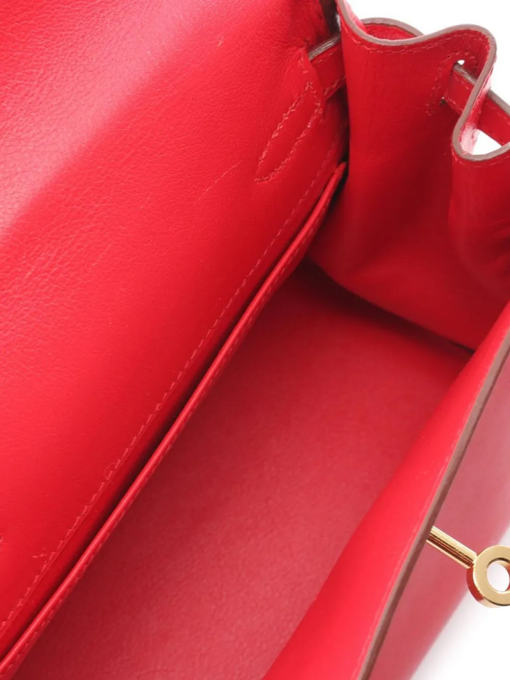 Pre-owned Hermes 2019 Mini Kelly Two-way Handbag In Red