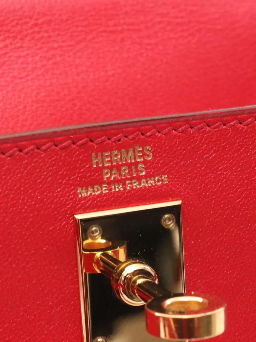 Pre-owned Hermes 2019 Mini Kelly Two-way Handbag In Red