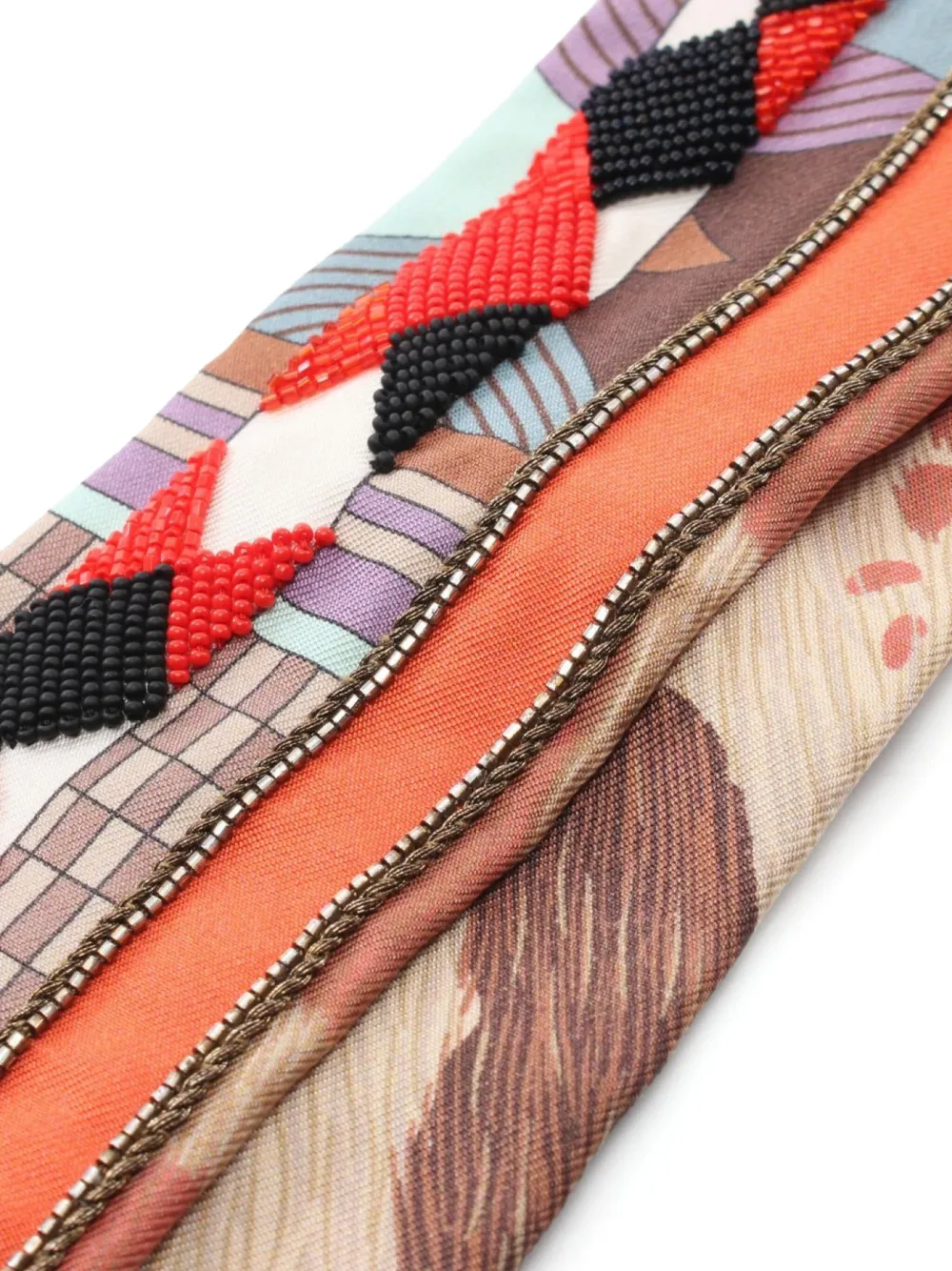 Pre-owned Hermes 2010s Twilly Precio Scarf In Neutrals