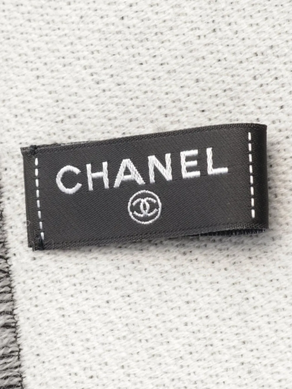 CHANEL Pre-Owned 1986-1988 logo-intarsia scarf - Wit