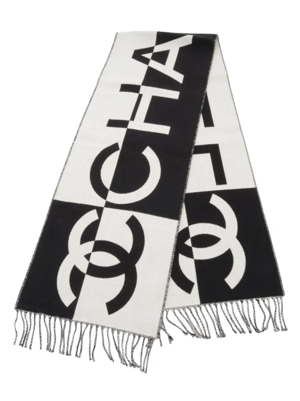 1986-1988 logo-intarsia scarf