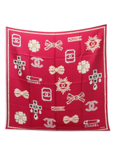 CHANEL Pre-Owned mascada con logo CC 1986-1988