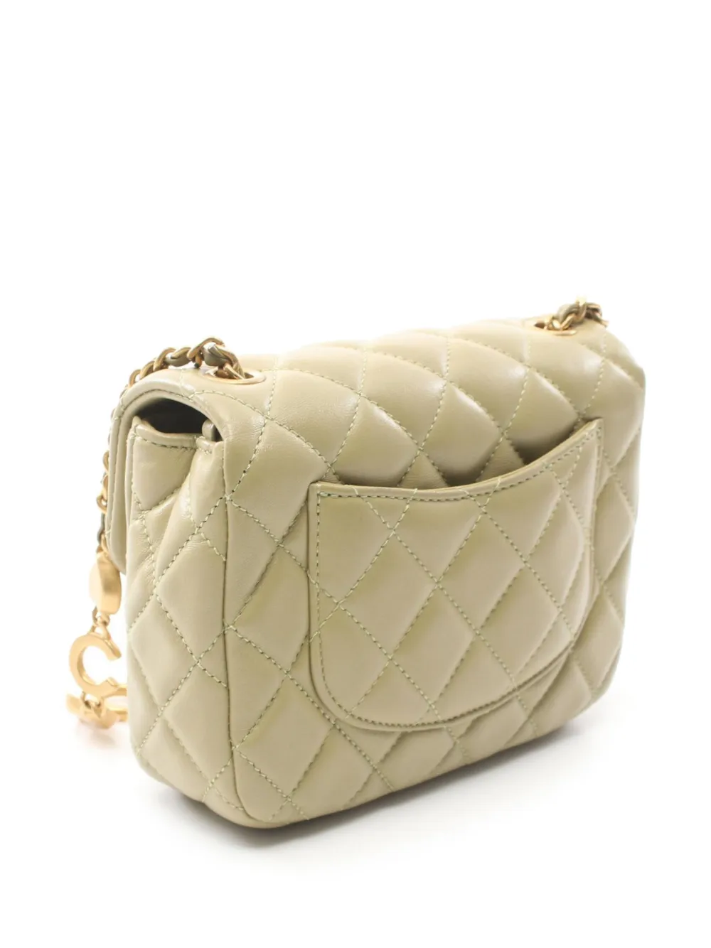 CHANEL Pre-Owned 2021 mini-schoudertas met overslag - Beige