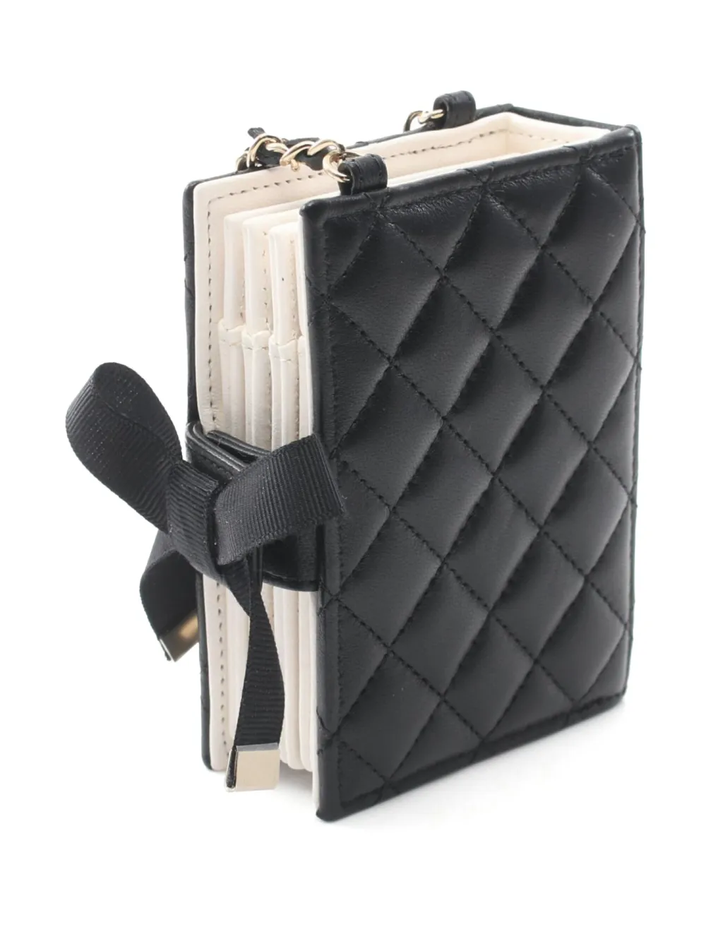 CHANEL Pre-Owned 2021 diamond-quilted book cardholder - Zwart