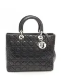 Christian Dior Pre-Owned 2010s large Lady Dior handbag - Black