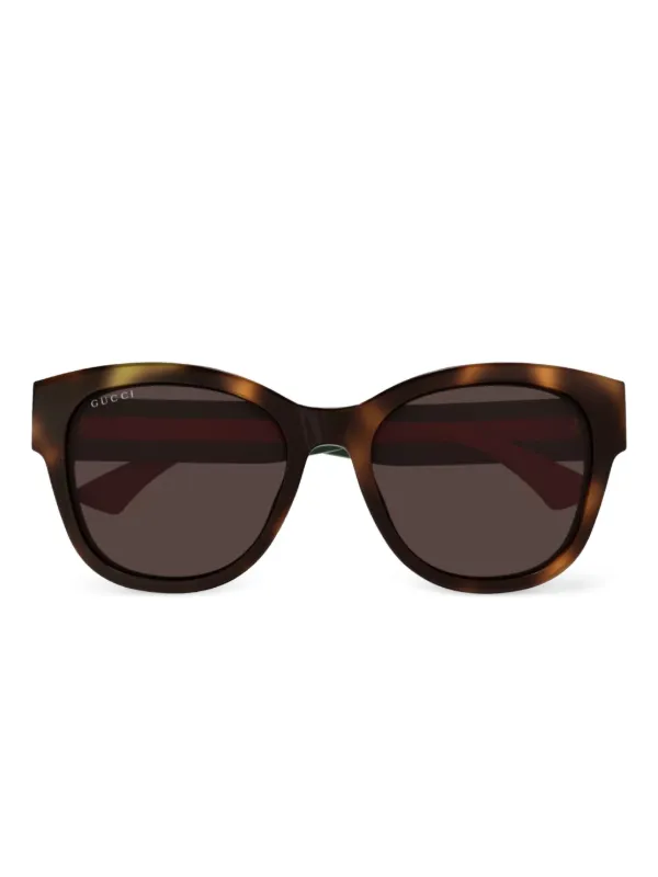 GUCCI ブラウンキャットアイサングラス Gucci ブラウンキャットアイサングラス Cat-eye frame