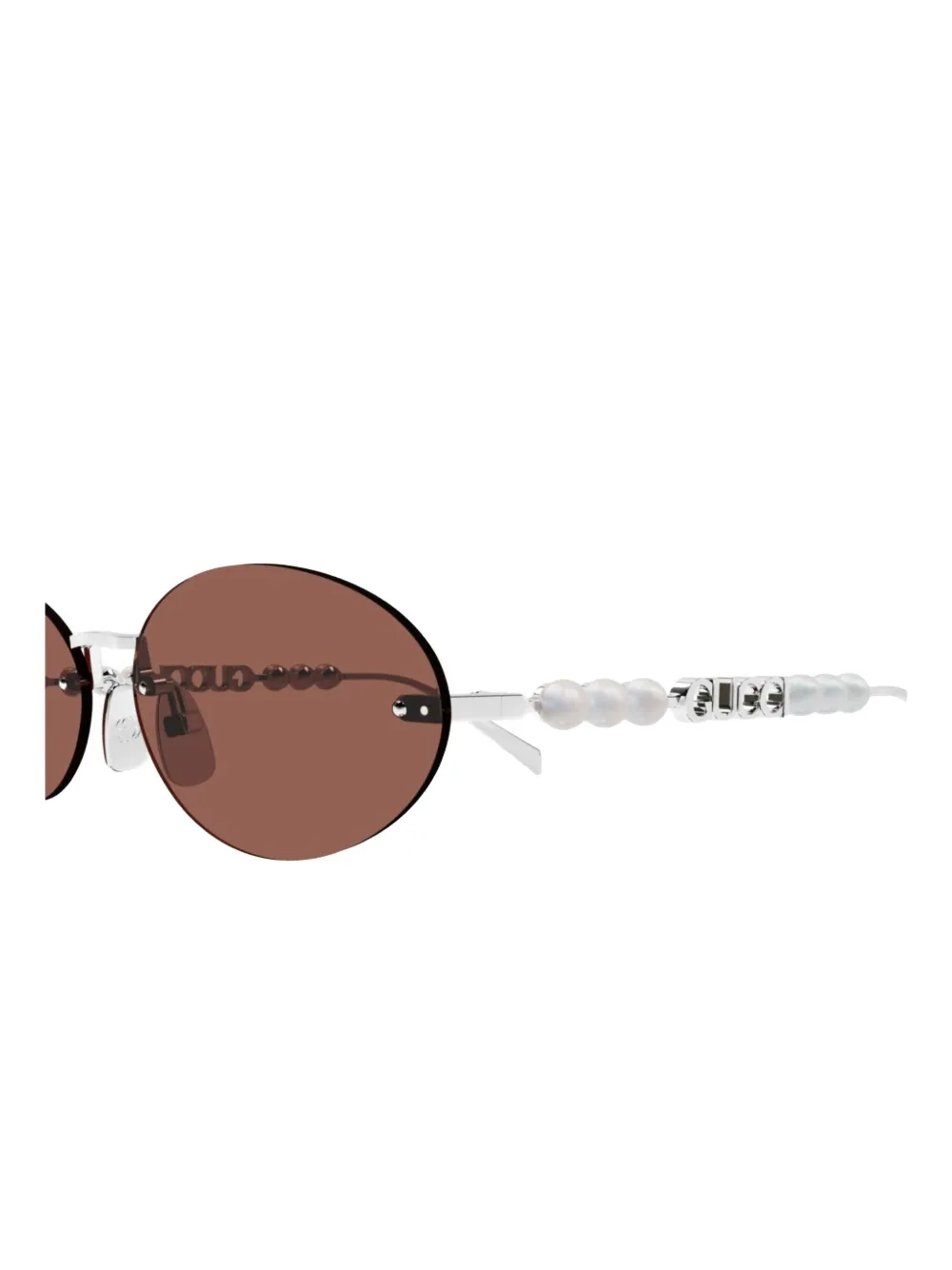 Gucci Eyewear Zonnebril met ovalen montuur Zilver