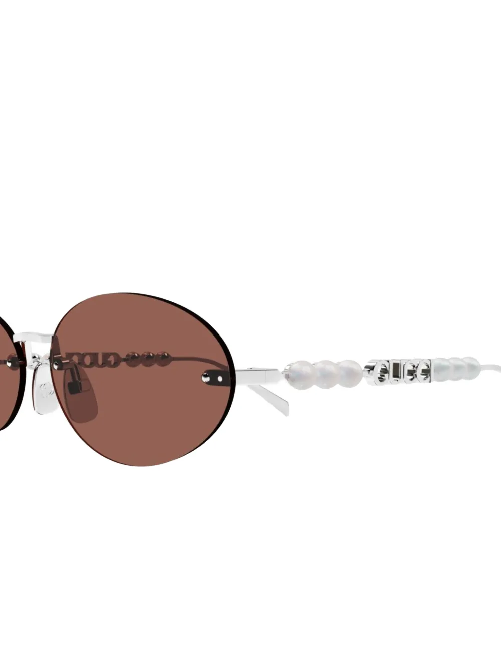 Guccci オーバルサングラス Gucci Eyewear オーバル サングラス | シルバートーン | FARFETCH JP
