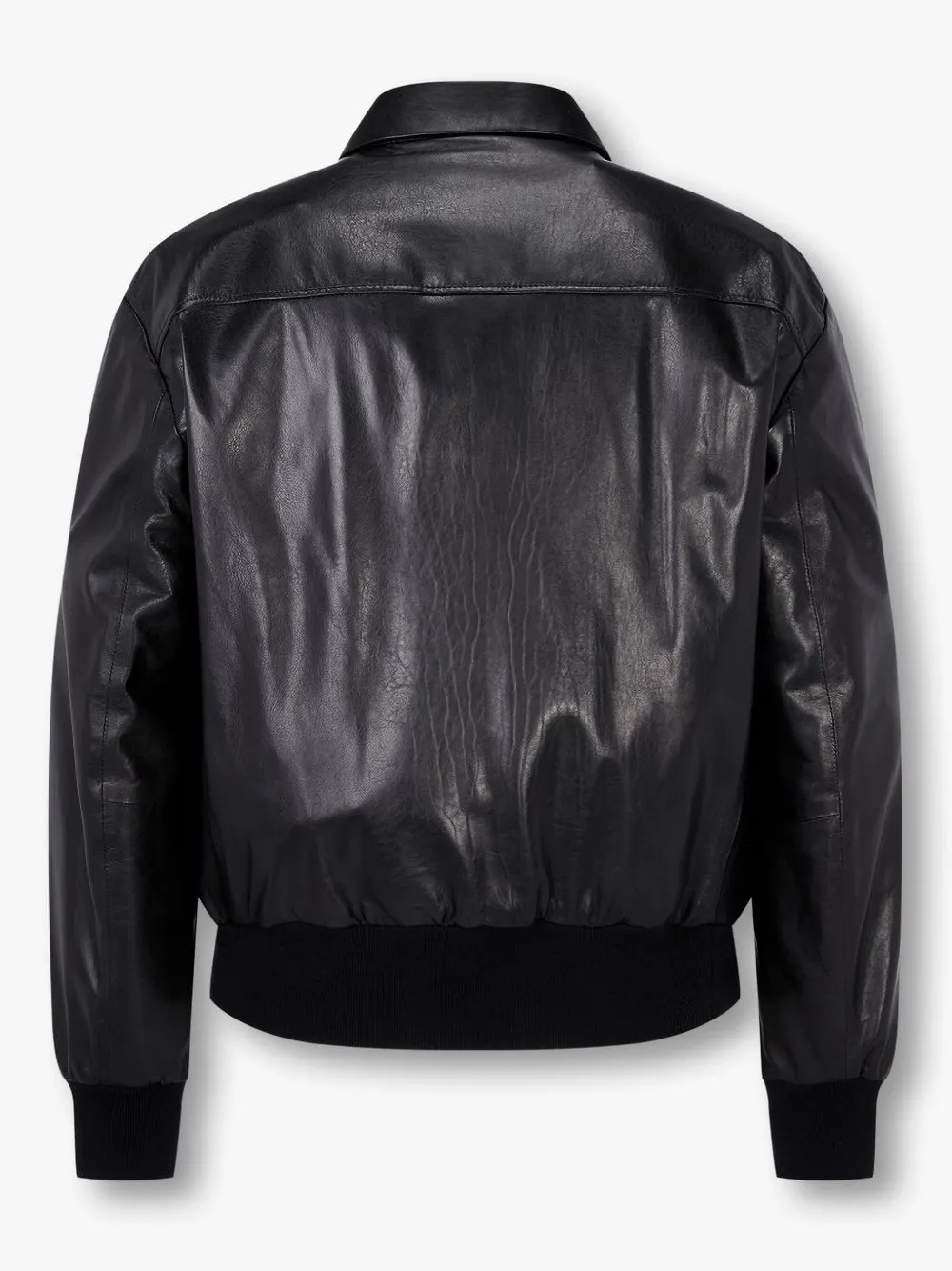 Man On The Boon. leather jacket - Zwart