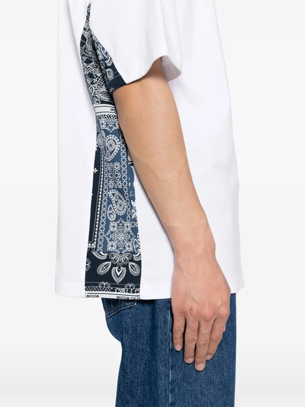 Musium Div. T-shirt met print en vlakken Wit