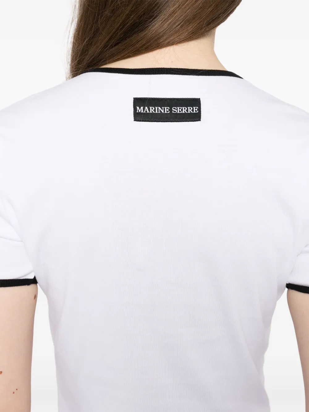 Marine Serre Cropped top met Moon-logo Wit