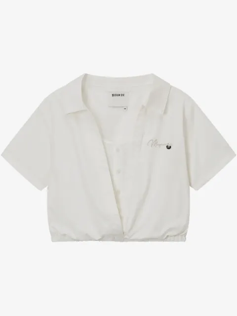 Musium Div. logo-embroidered shirt