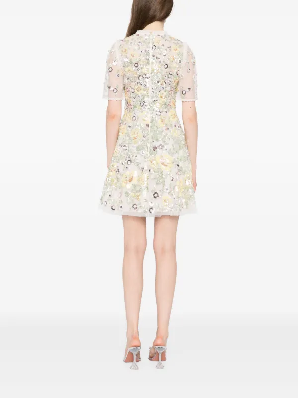 needle and thread mini dress Vivian V-Neck Micro Mini Dress  Cream