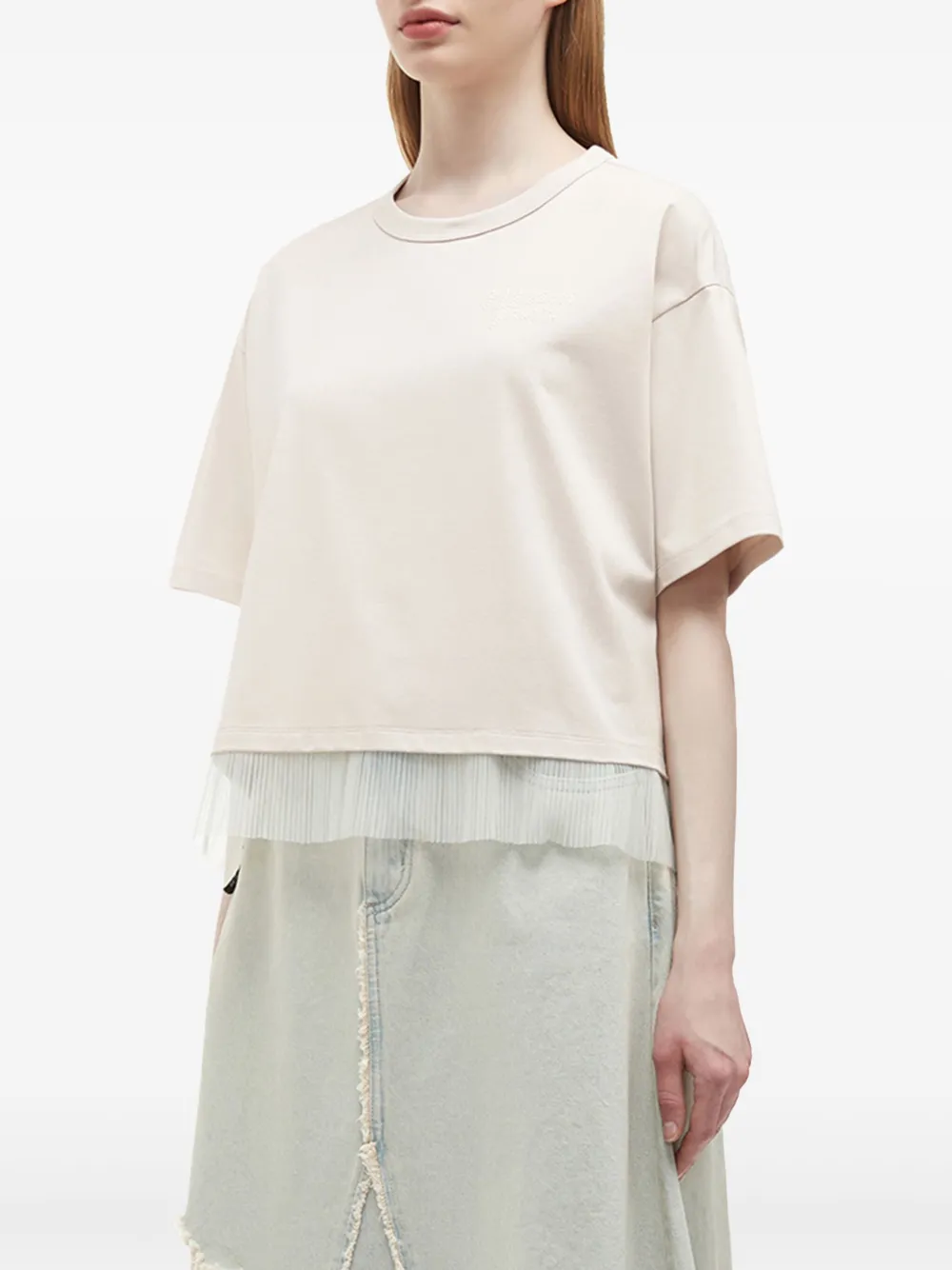 Musium Div. Gelaagd T-shirt Beige