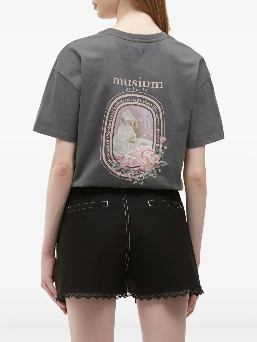 Musium Div. T-shirt met logoprint Grijs
