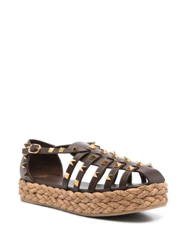 Valentino Garavani ロックスタッズ サンダル | ブラウン