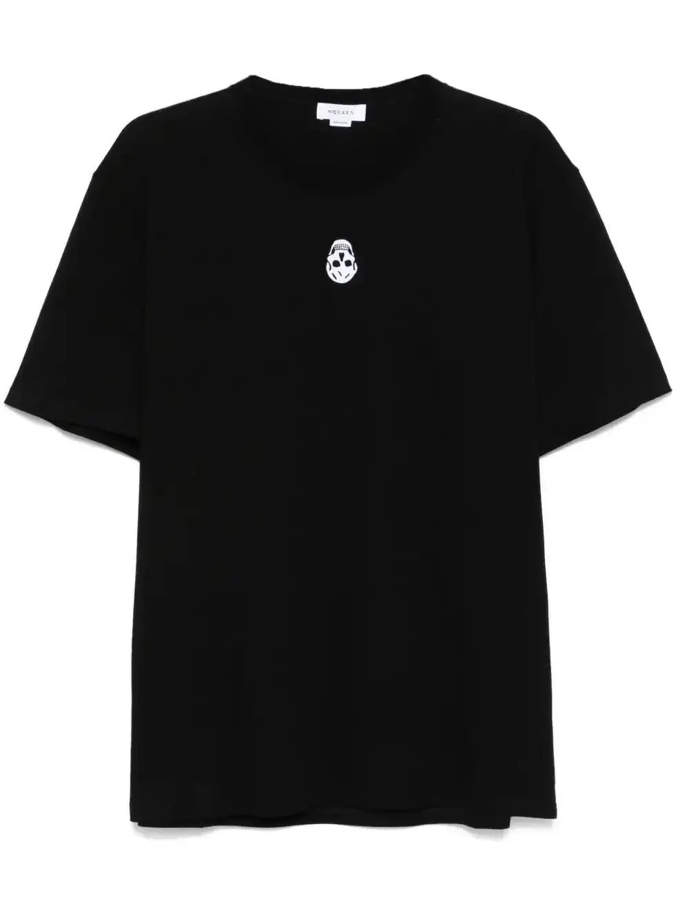 Alexander Mcqueen Black Flocked Skull T-shirt