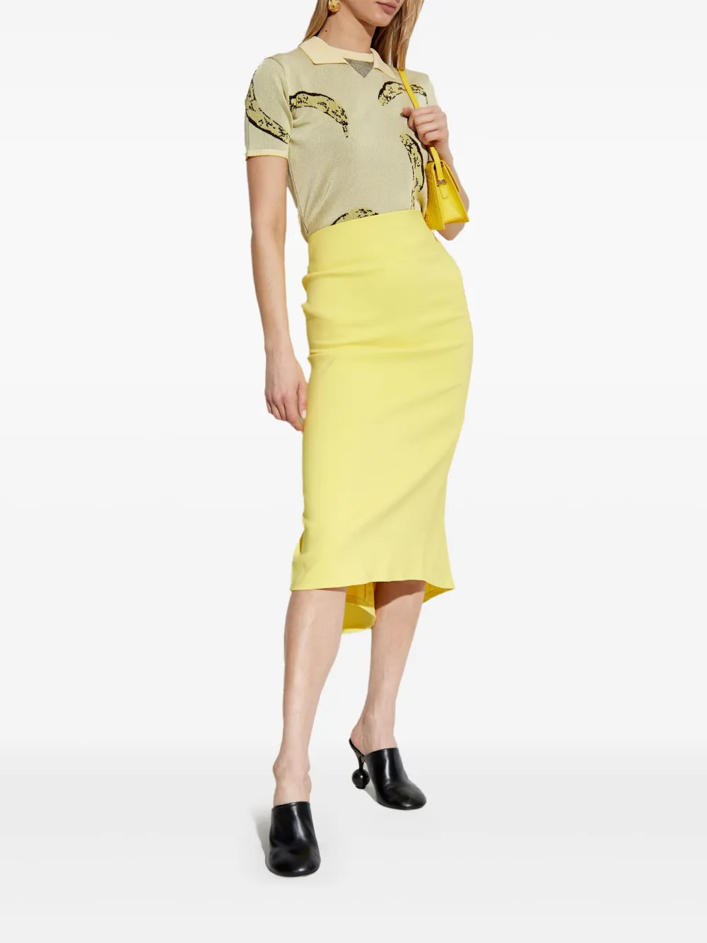 Jacquemus draped straight skirt - Geel