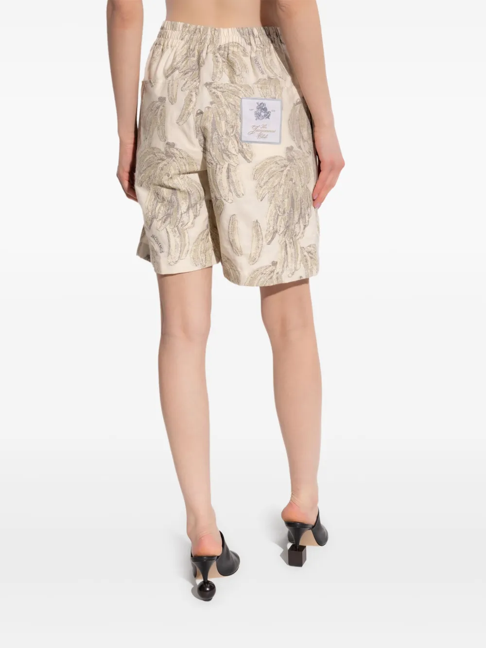 Jacquemus Shorts met grafische print Beige