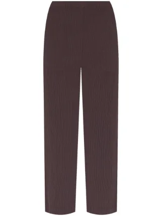 Issey Miyake Hatching Pleats パンツ | ブラウン | FARFETCH JP