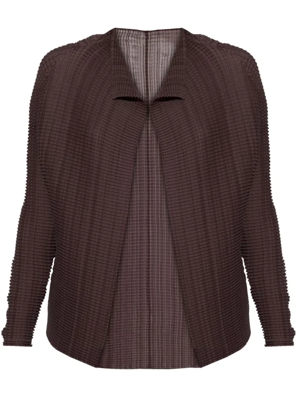 極美品✨PLEATS PLEAS プリーツ　ジャケット　ベルト　ブラウン Issey Miyake Wooly Pleats ジャケット | ブラウン | FARFETCH JP