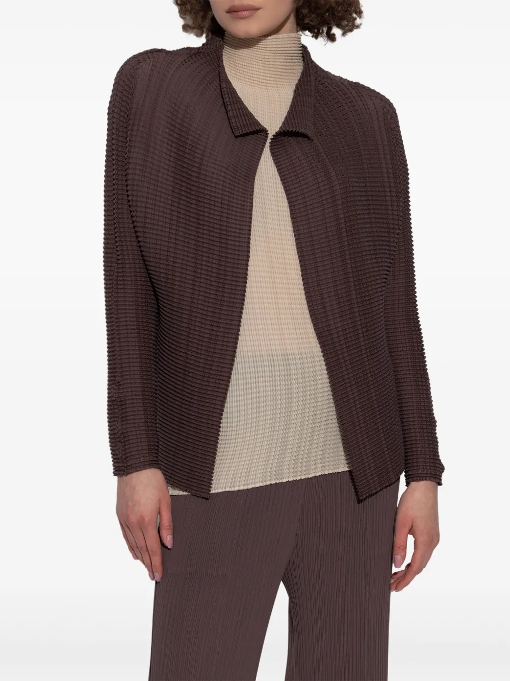 Issey Miyake Wooly Pleats-56 Shirt Clothing In Brown