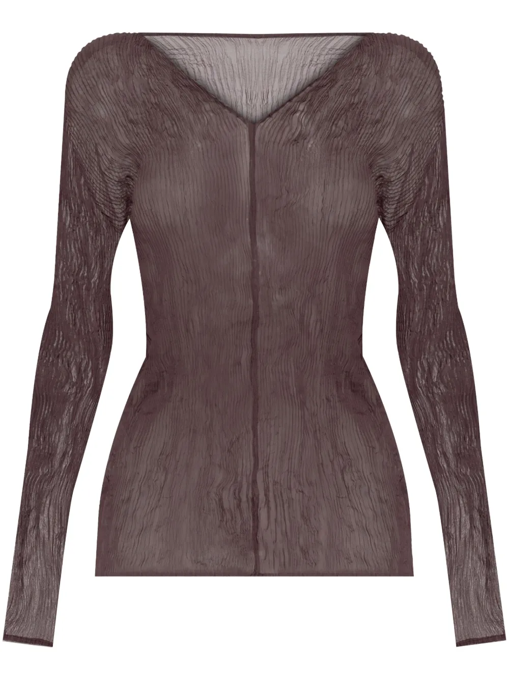 Issey Miyake chiffon top | Brown | Image 1
