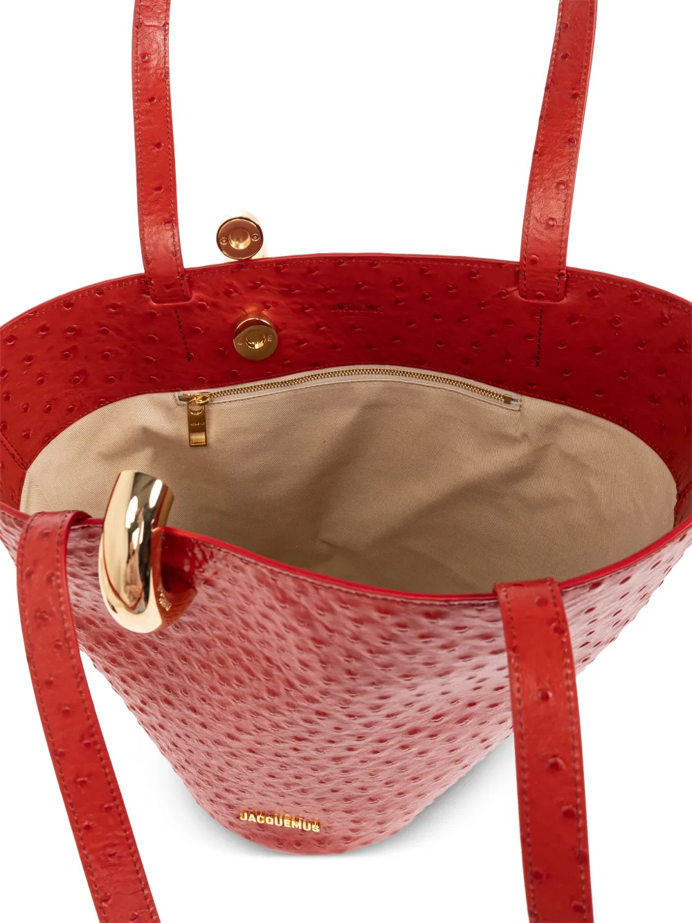 Jacquemus The Medium Bambola Bucket Bag In Red