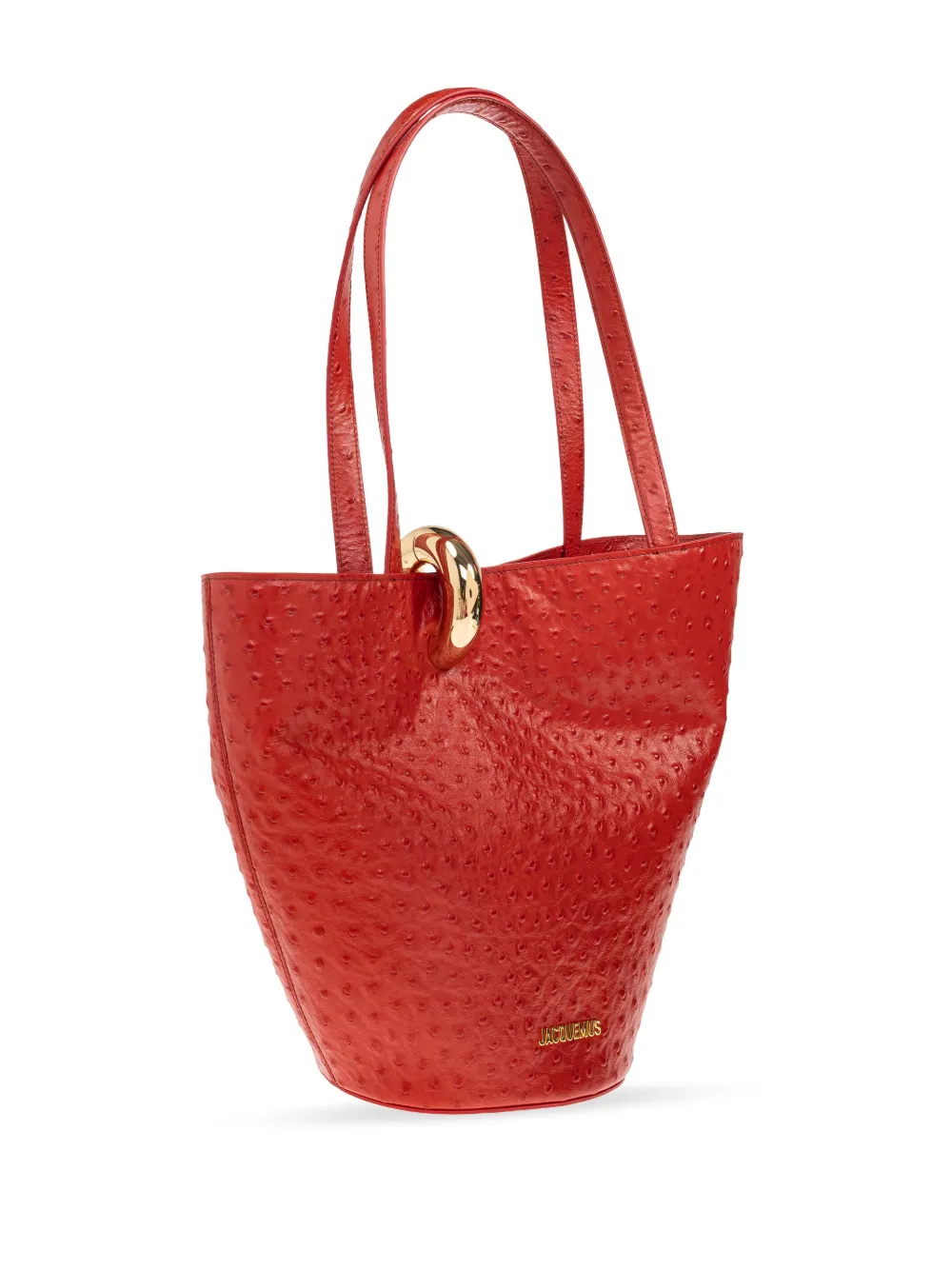 Jacquemus The Medium Bambola Bucket Bag In Red
