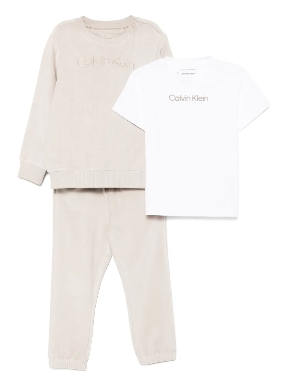 Calvin Klein Kids logo-print tracksuit (set of three) | Grey | Image 1
