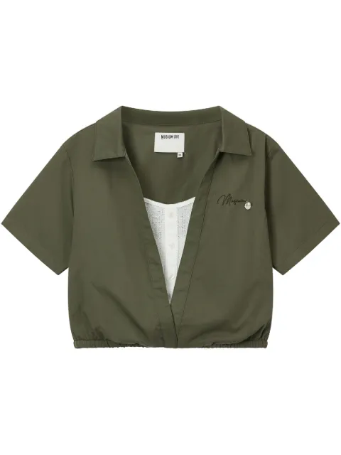 Musium Div. logo-embroidered shirt 