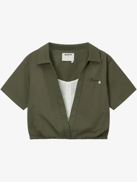 Musium Div. logo-embroidered shirt