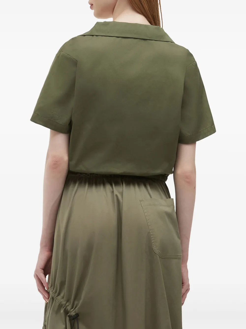 Musium Div. Blouse met geborduurd logo Groen