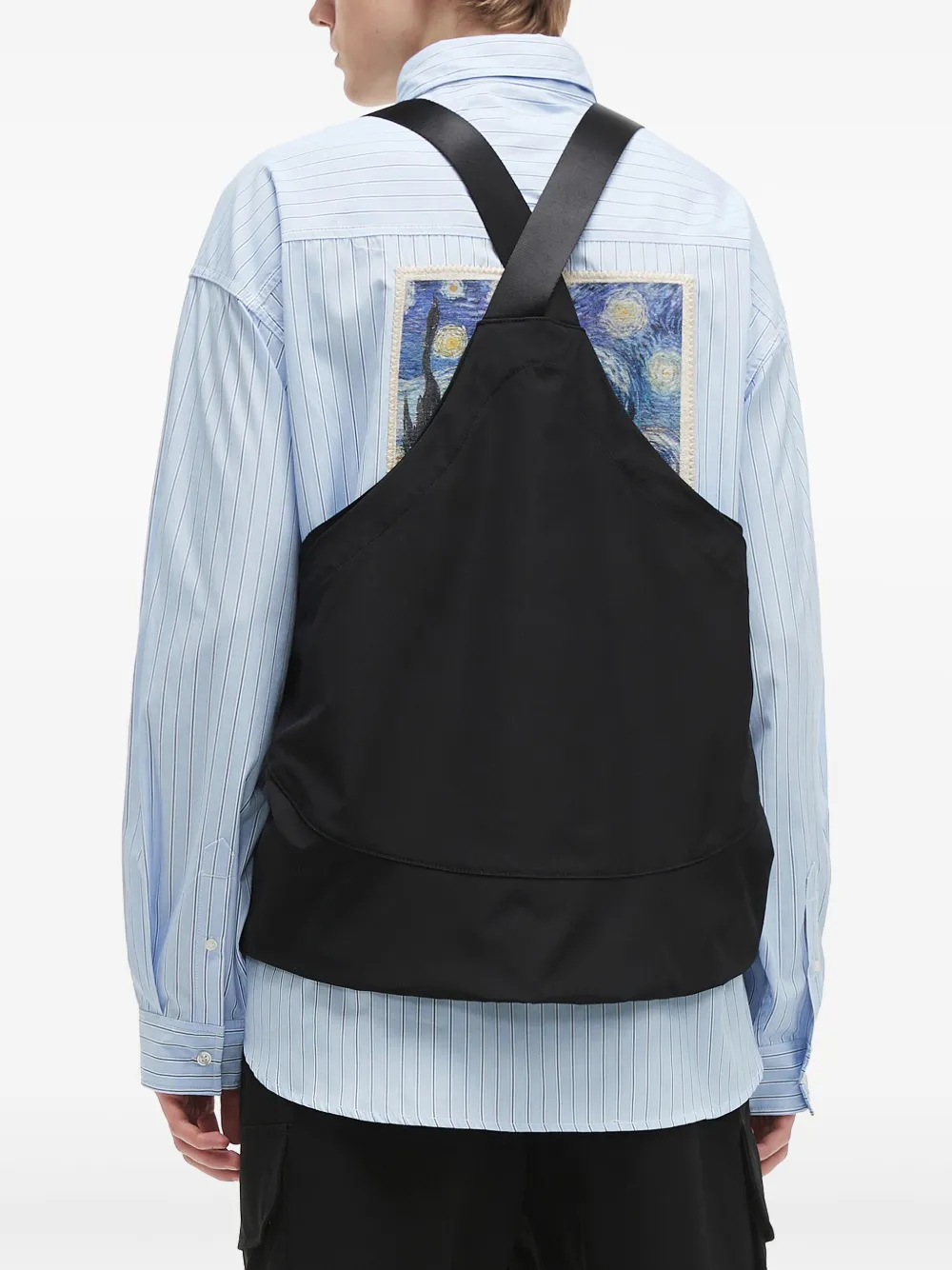 Musium Div. Gilet met logoprint Zwart