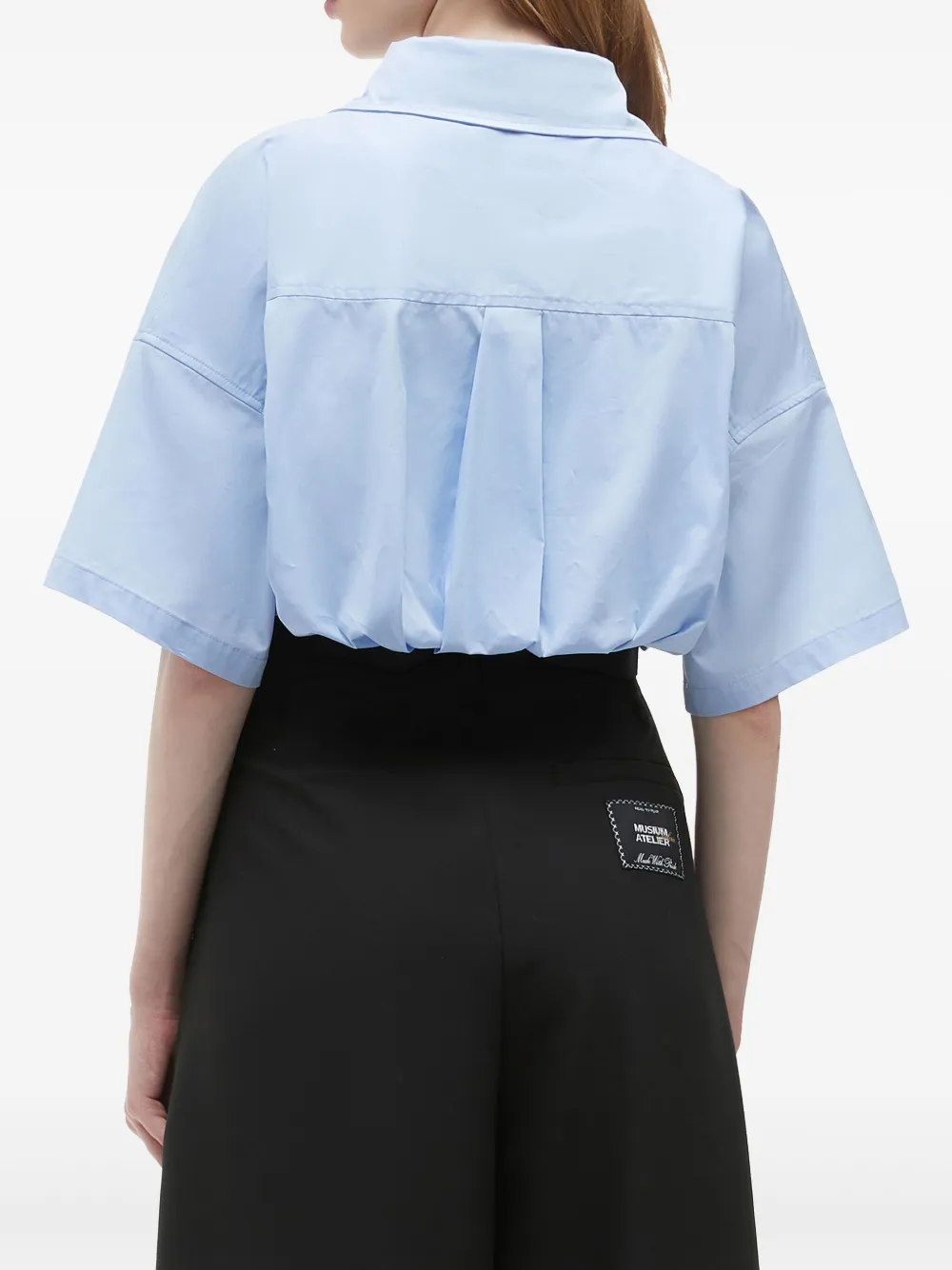 Musium Div. Top met logoprint Blauw