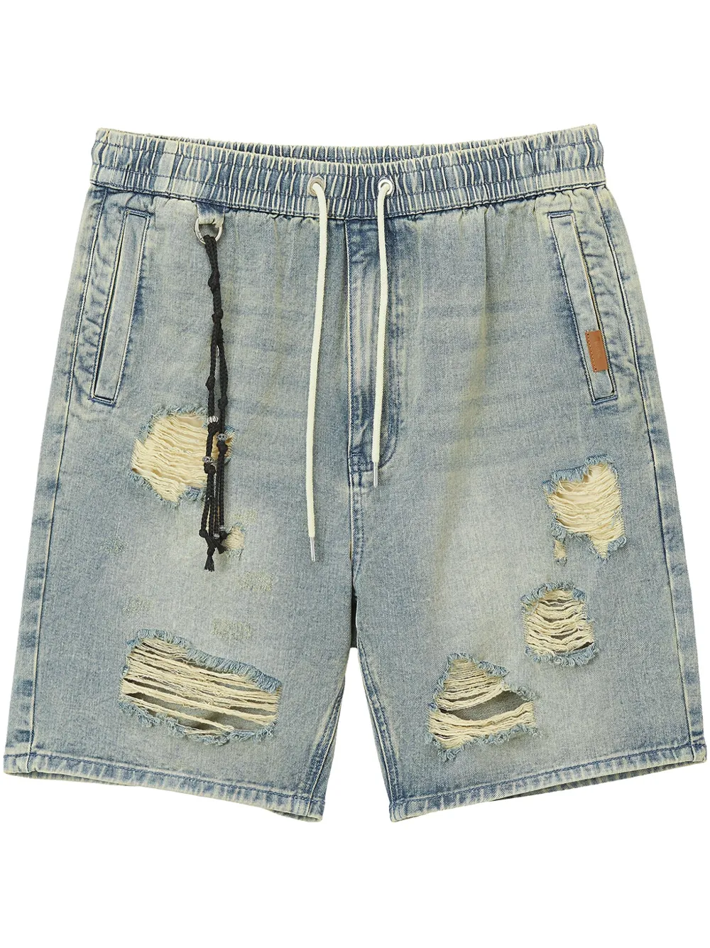 Musium Div. Gerafelde denim shorts Blauw