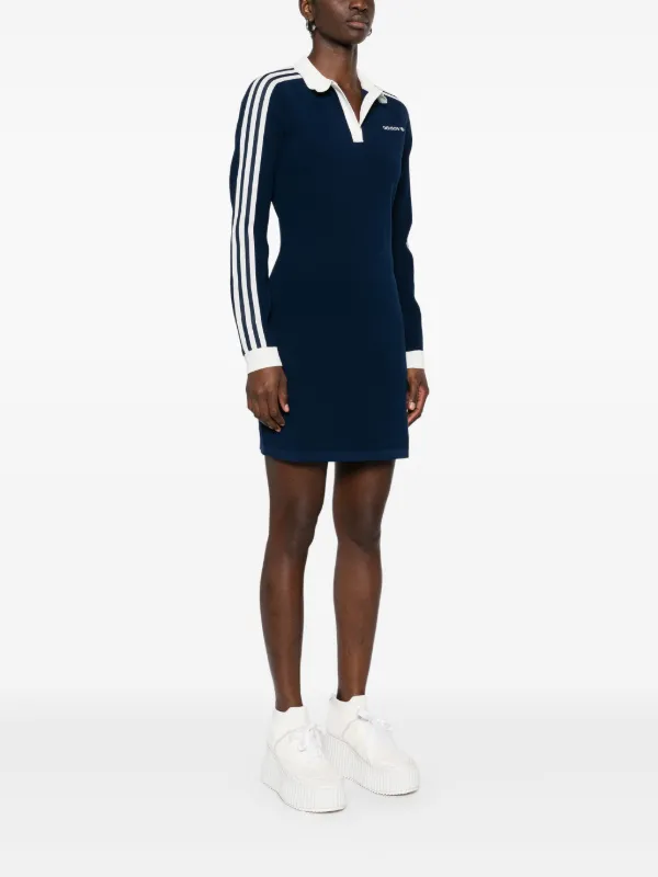 Adidas Knitted Polo Mini Dress | Blue | FARFETCH